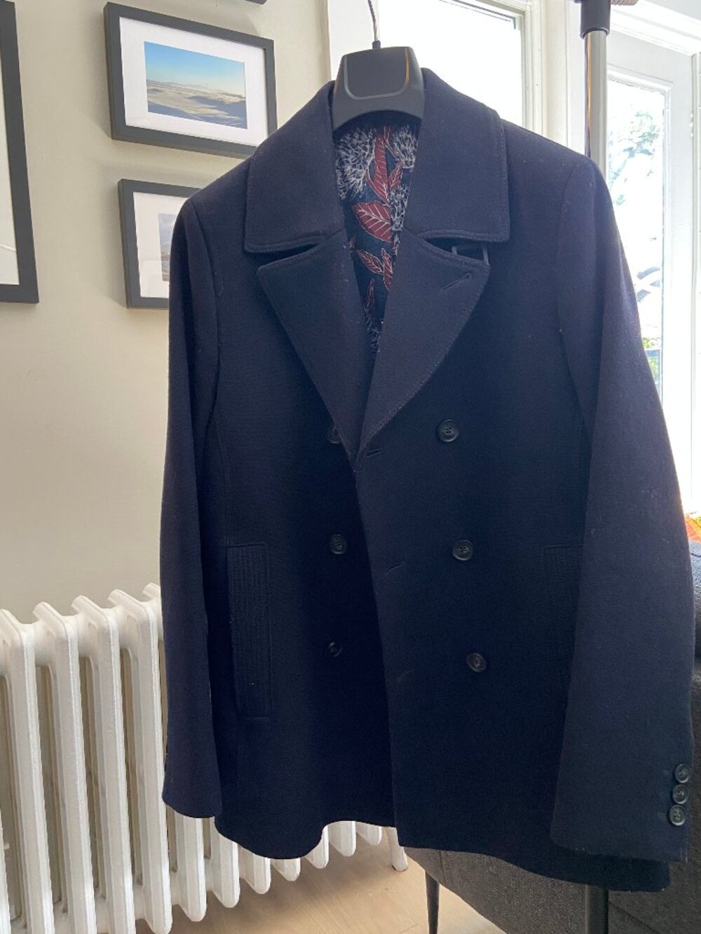 Ted Baker London - Wool peacoat for men, in navy, size 3 (US size M)